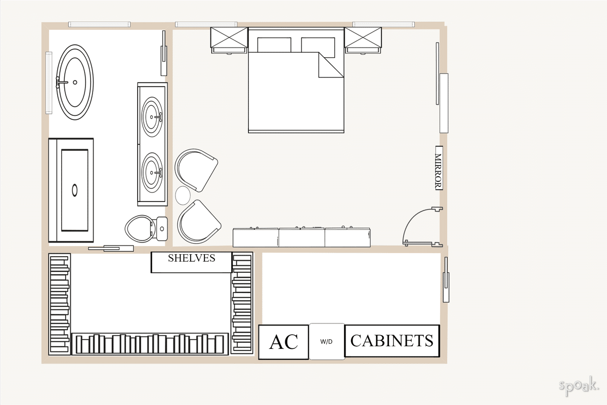 Bathroom Floor Plan designed by Jessica Arford