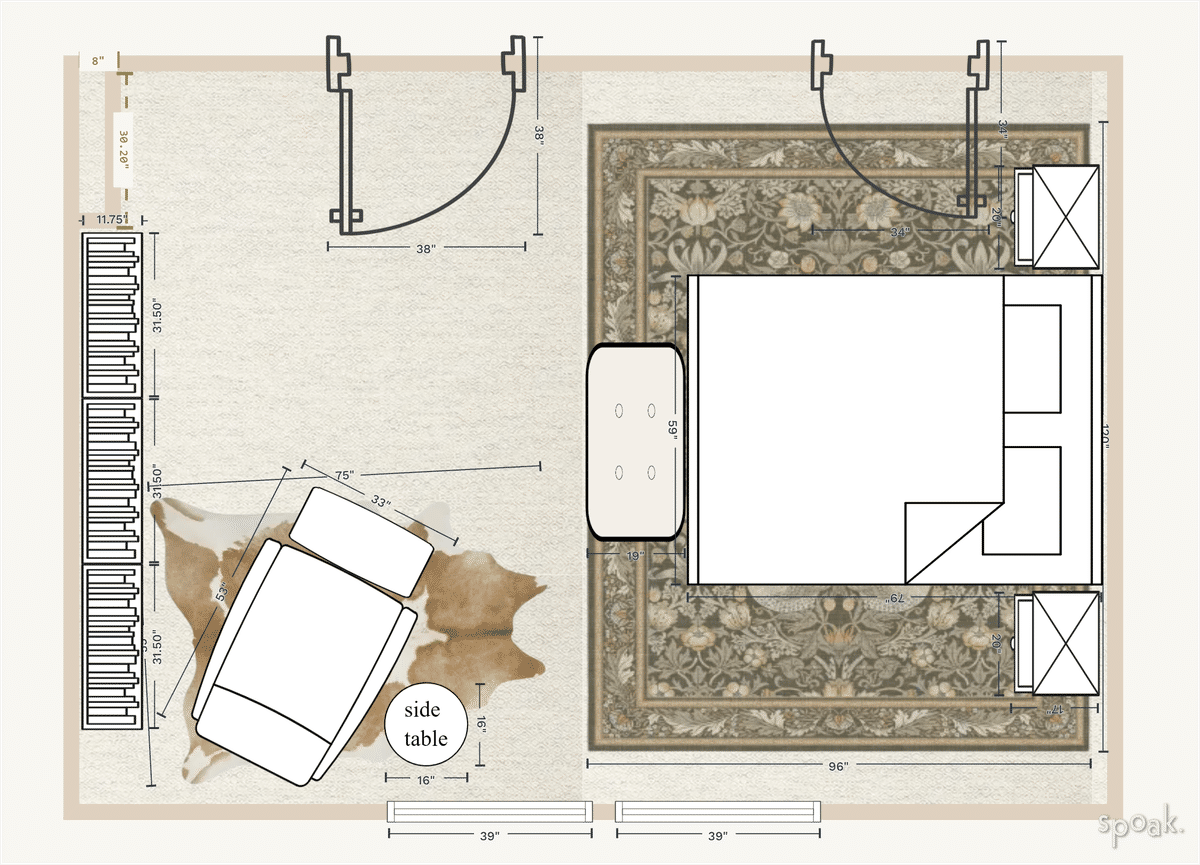 Bedroom Layout designed by Jamie Quinn