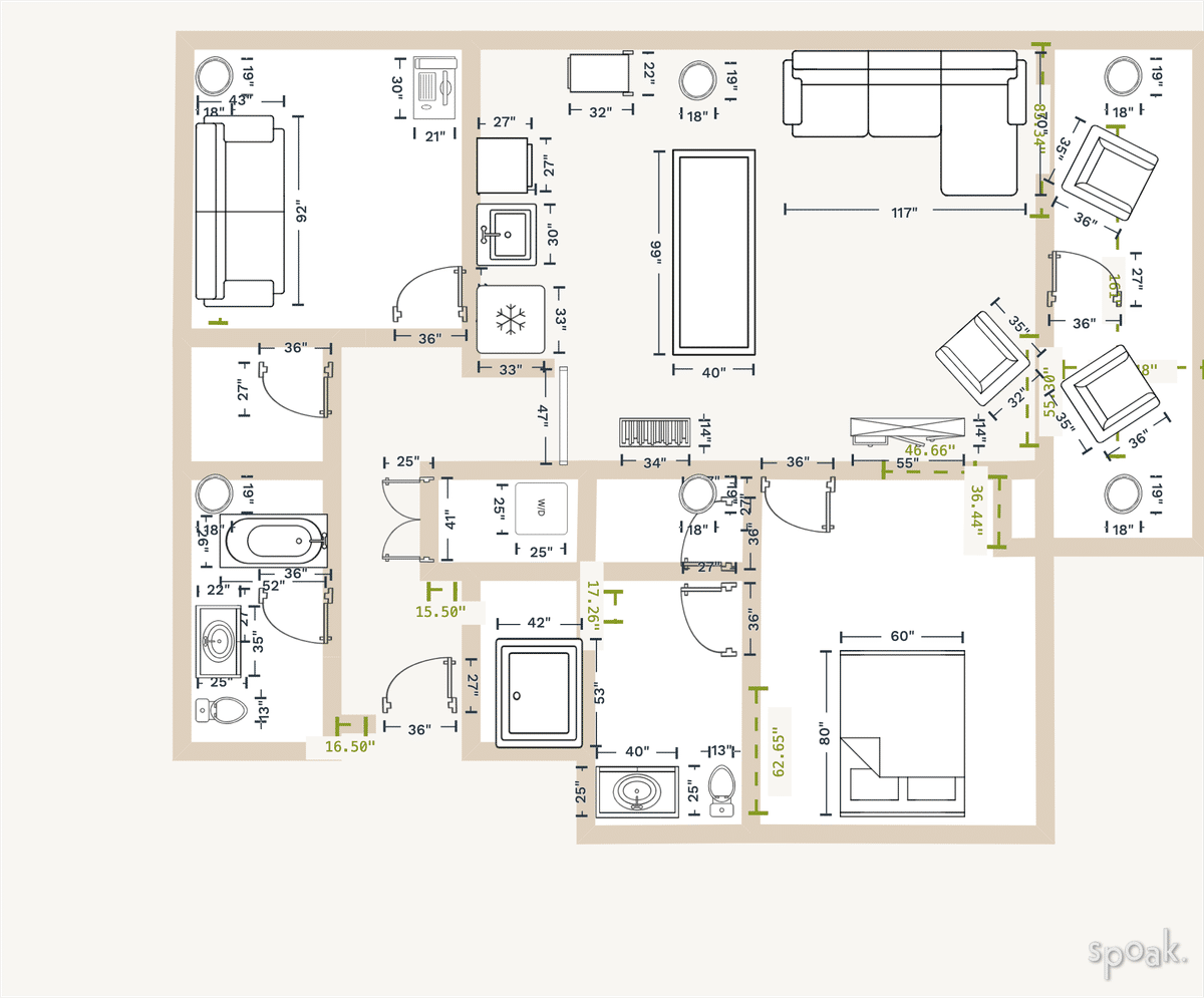 Bathroom Floor Plan designed by Elizabeth Carroll