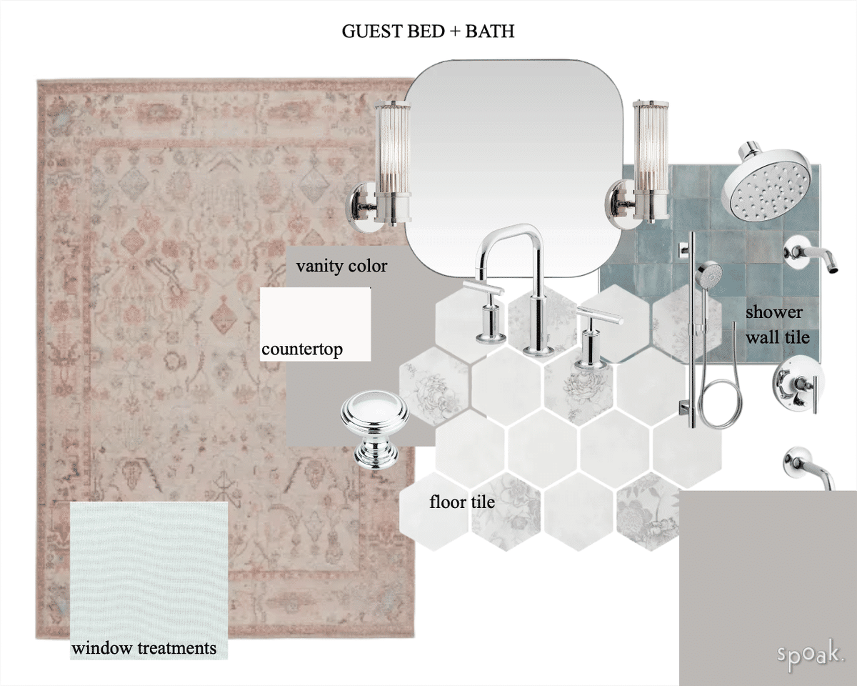 Guest Bed + Bath designed by Mollie Riley