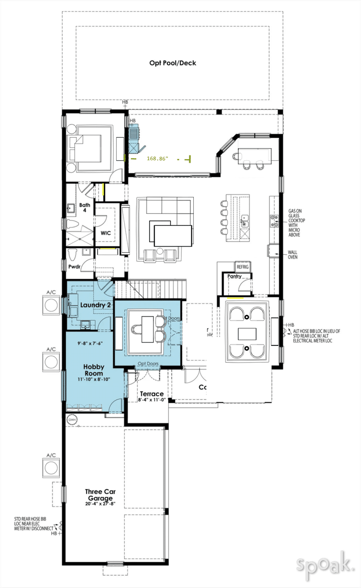 Kitchen + Living Room Floor Plan designed by Perla Delacruz