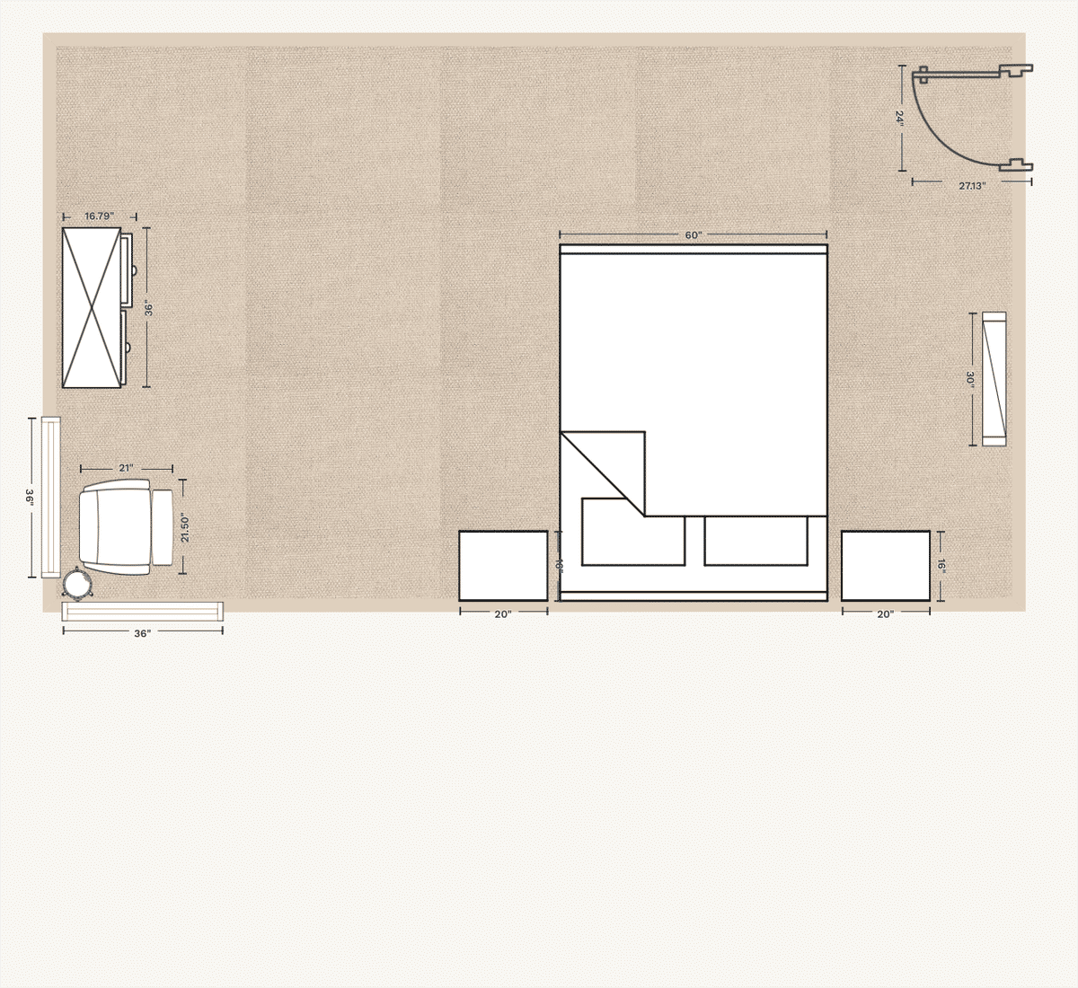 Primary bedroom layouts and floor plan ideas.