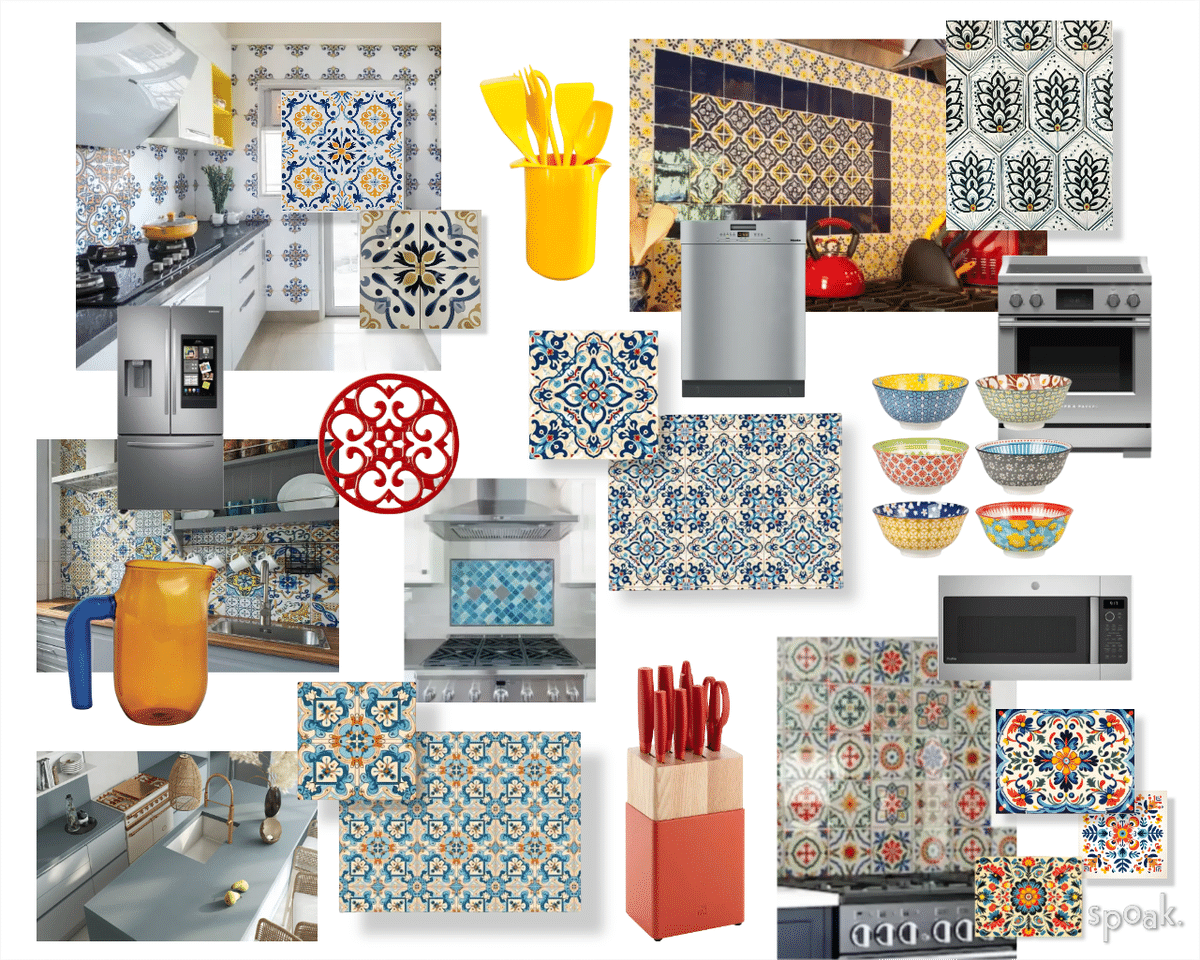 Kitchen Mood Board - Bold designed by Caroline Smigocki