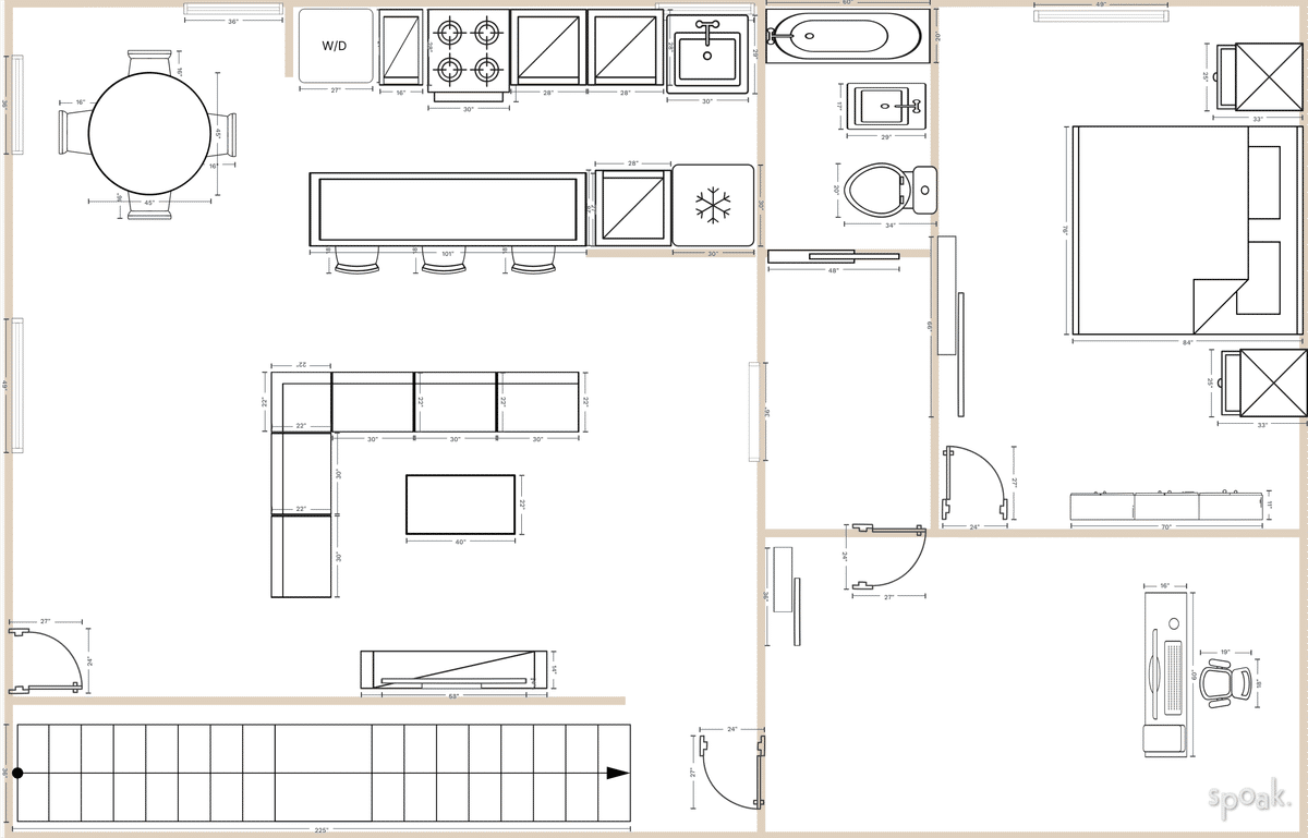 Kitchen Floor Plan designed by Charlotte Harrison