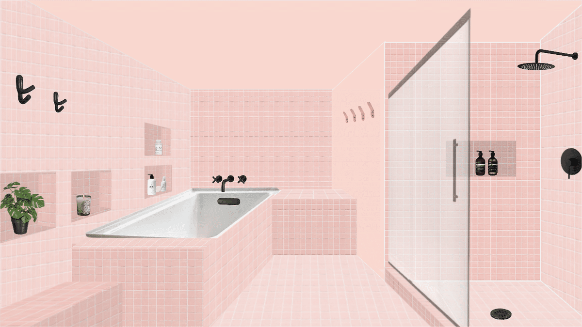 Pink Bathroom designed by Spoak Decor