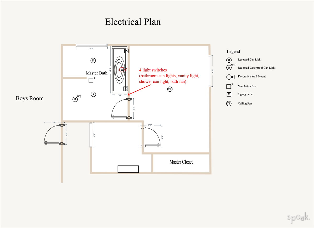 Bathroom Layout designed by Katie Wilson