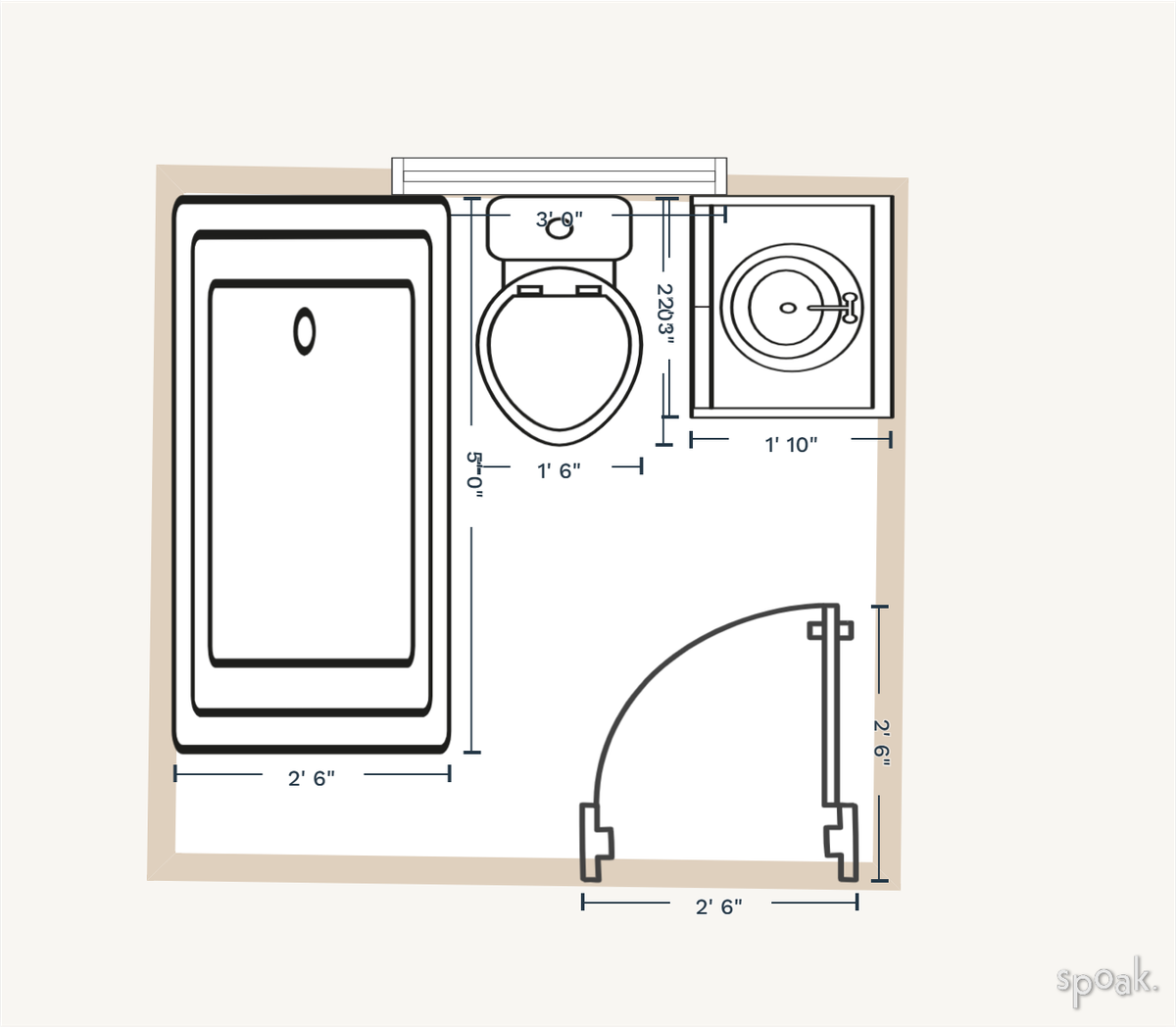 Small Bathroom Layout designed by Matt Pesko