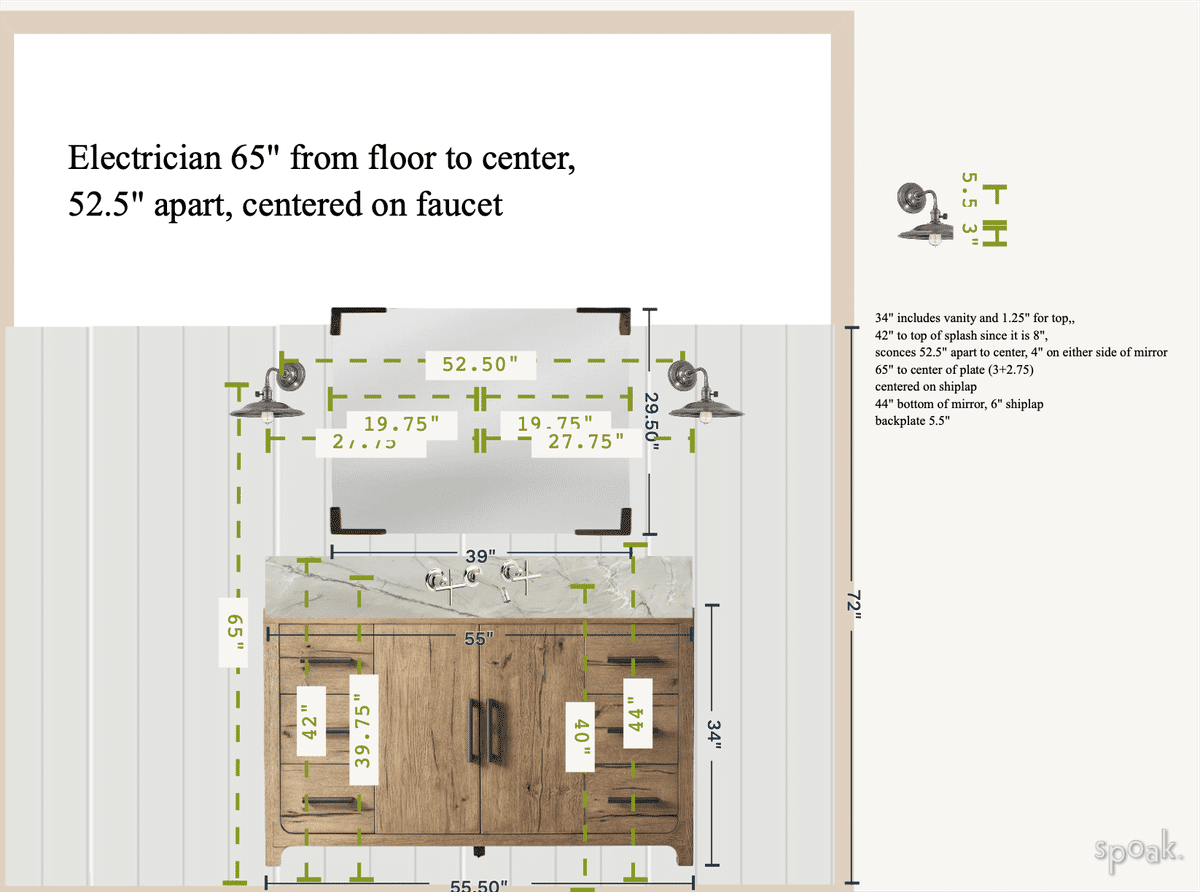 Primary Bathroom Plan designed by Jaime Montecalvo