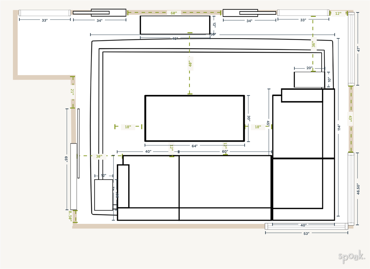 TV Room Plan designed by Averyl Yaco