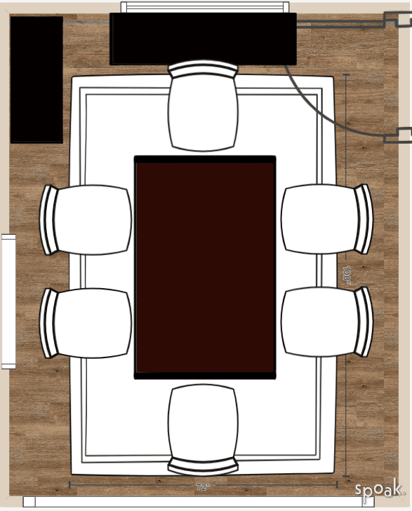 Small Dining Room Layout designed by Cristina Torres