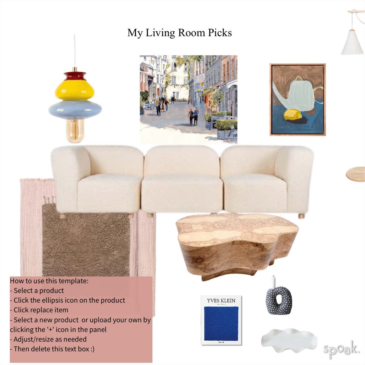 Living Room Mood Board designed by Vickye Manning