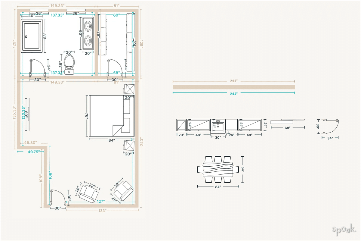 Kitchen Floor Plan designed by Ashley Carter