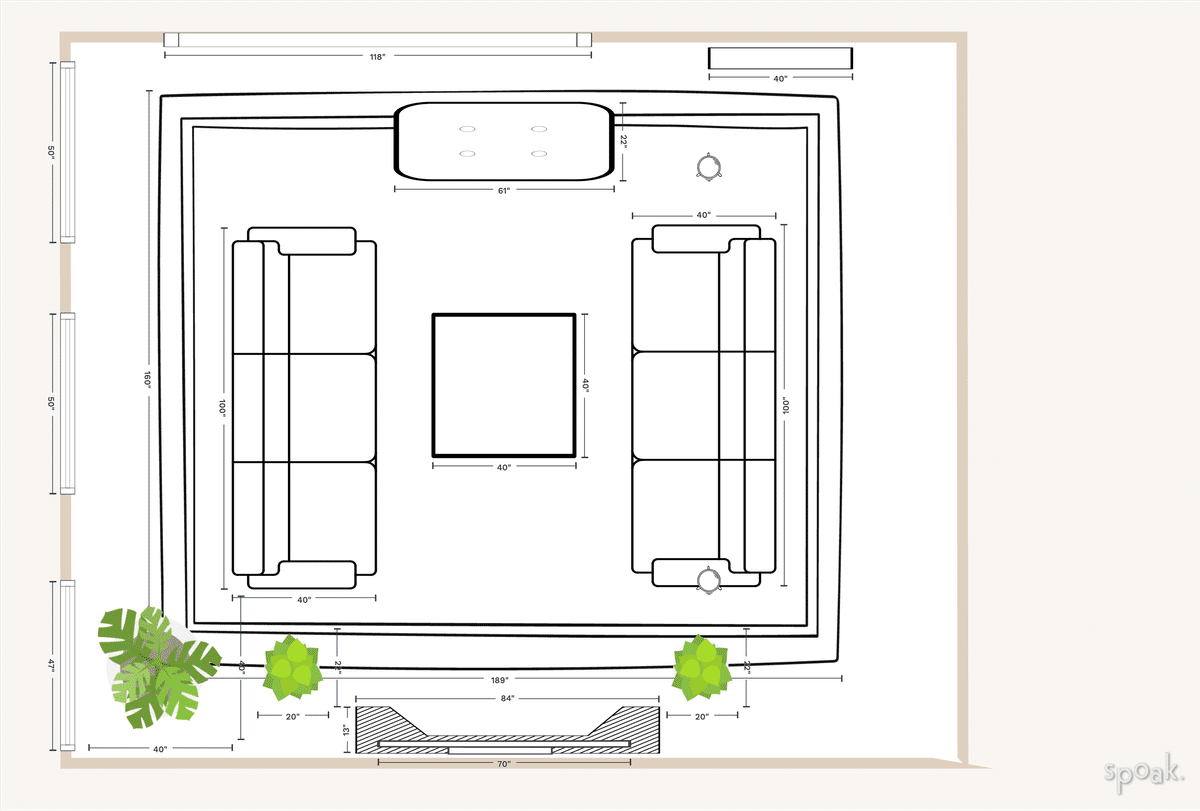 TV Room Plan designed by Danielle Whitbeck