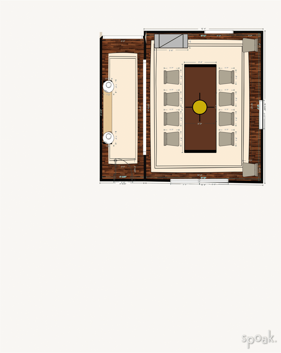 Medium Dining Room Plan designed by Amanda Sease