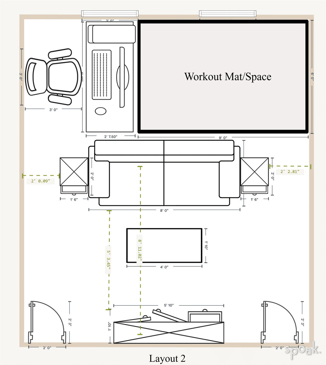 Game Room Layout designed by Alexa Mahaffey