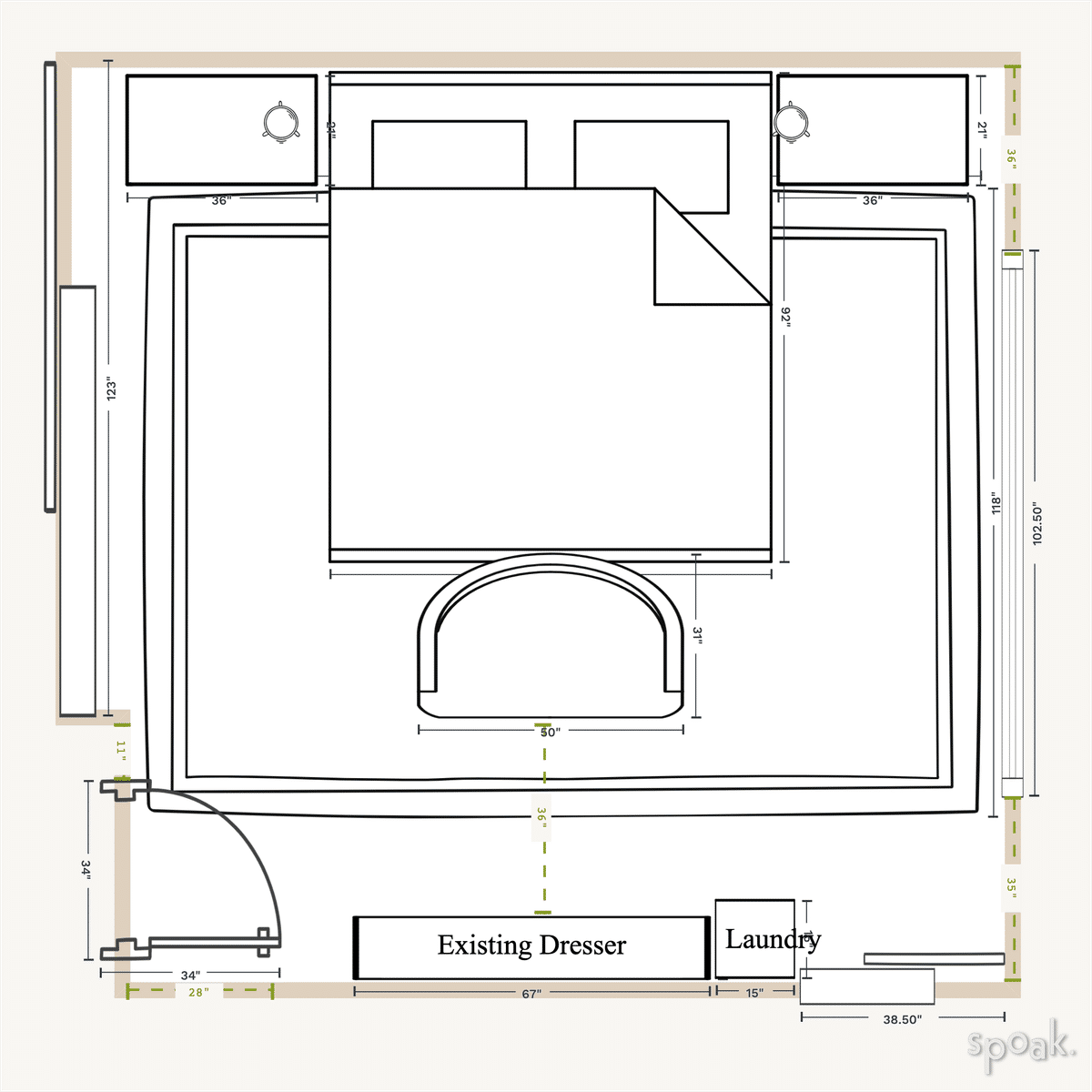 L Shaped Bedroom Layout designed by Averyl Yaco