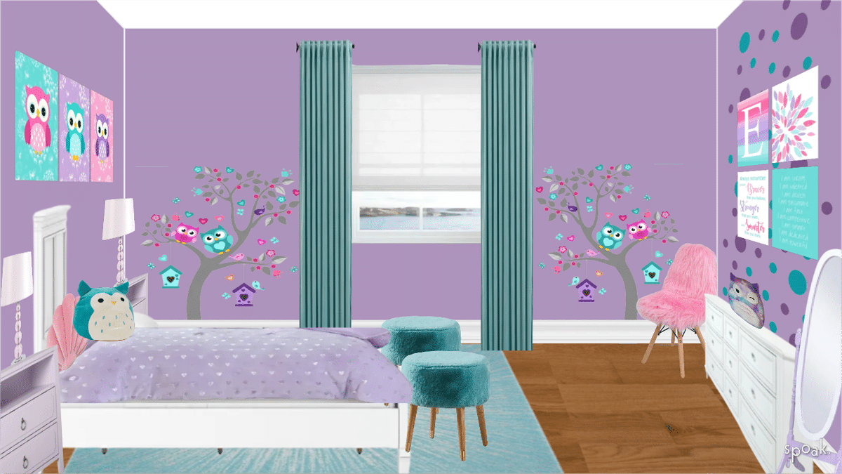 Owl Themed Girl Bedroom designed by Jay C. Lynn Interior Designs, LLC
