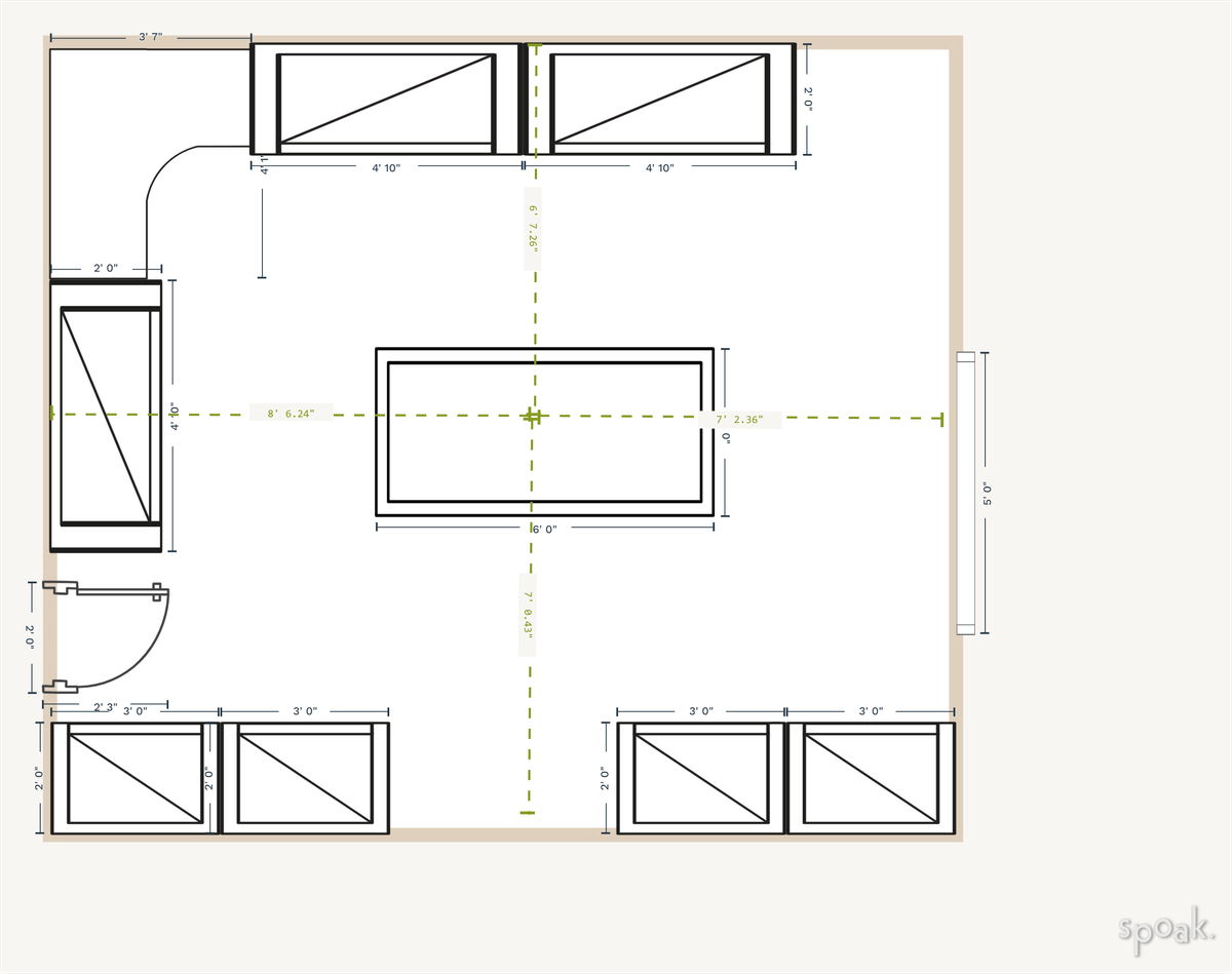 Square Kitchen Floor Plan designed by Susan Sullivan