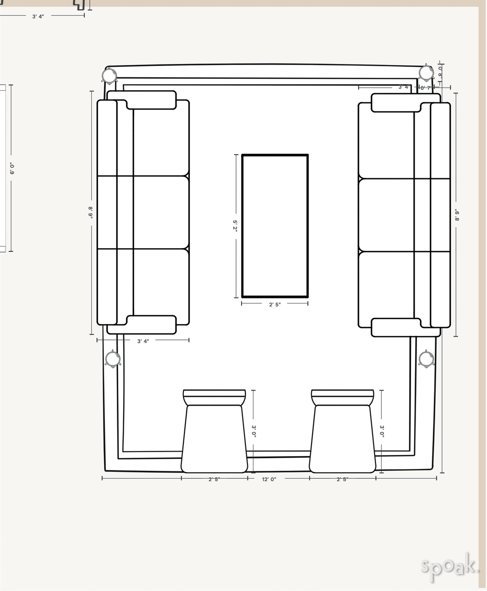 TV Room Plan designed by Florence Rogers