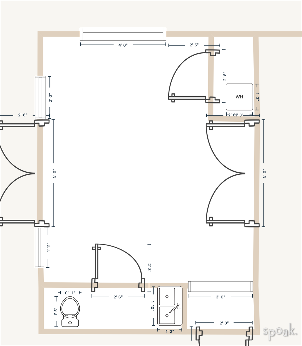 Large Bathroom Floor Plan designed by Mollie Conlee