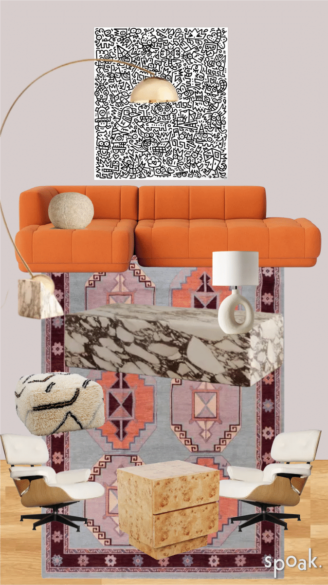 Living Room Mood Board designed by Melanie Thomas