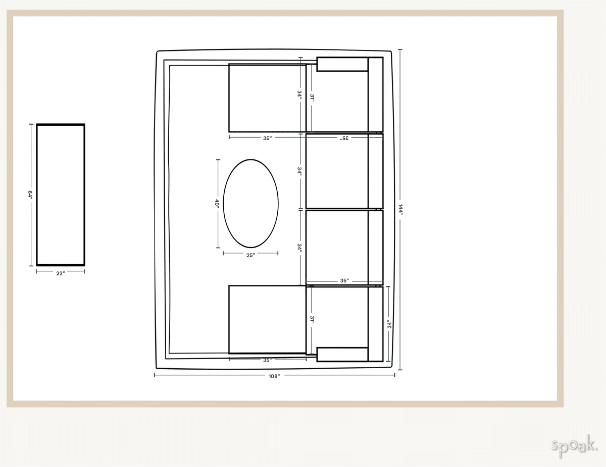 Living + Dining Room Layout designed by Samantha Grifone