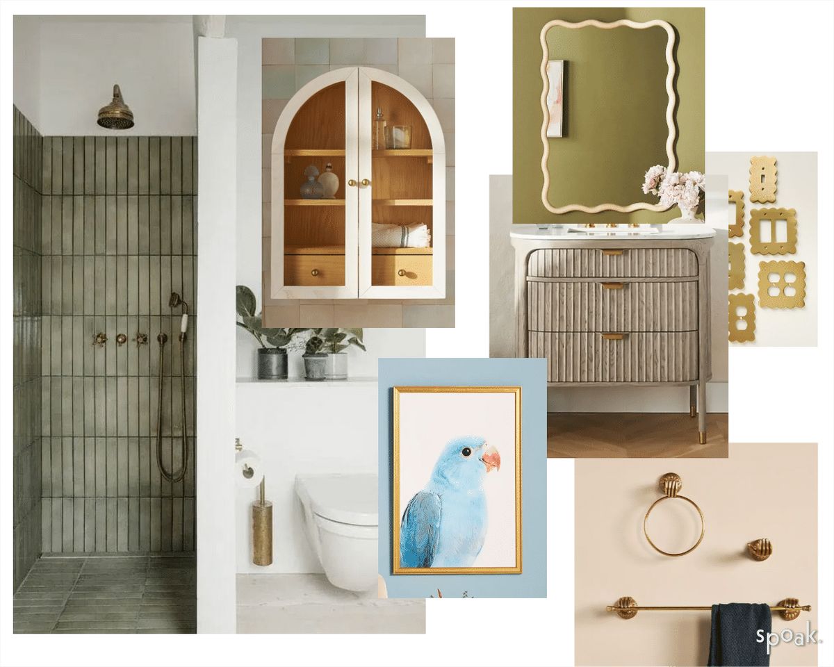 Primary Bathroom Mood Board designed by Maggie Rousseau