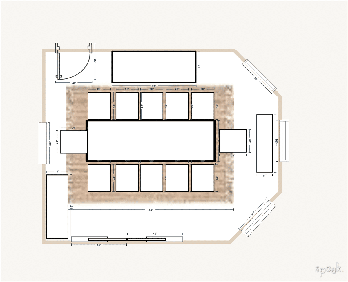 Medium Dining Room Floor Plan designed by karen silveira