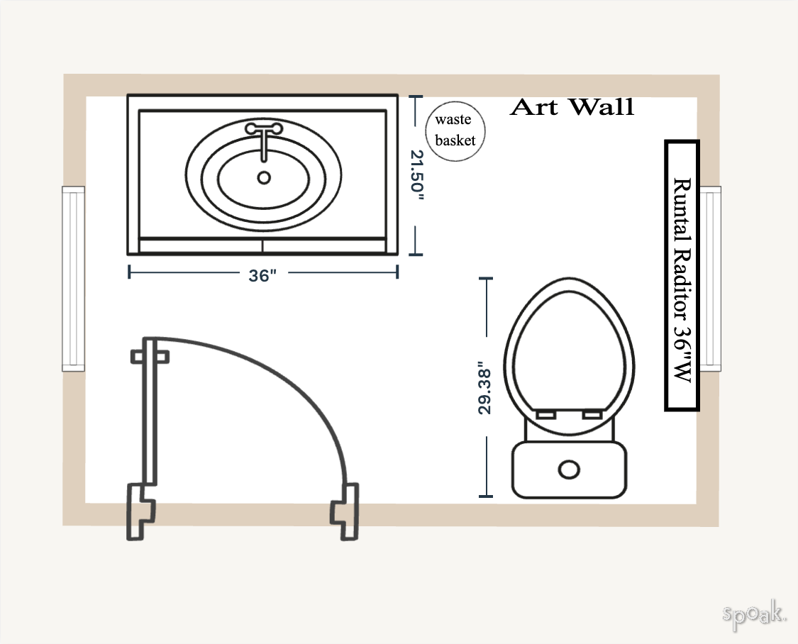 Bedroom + Bathroom Layout designed by Carter Feldhoff