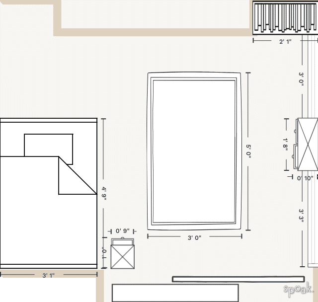 Bedroom Floor Plan designed by Fatima Rizwan