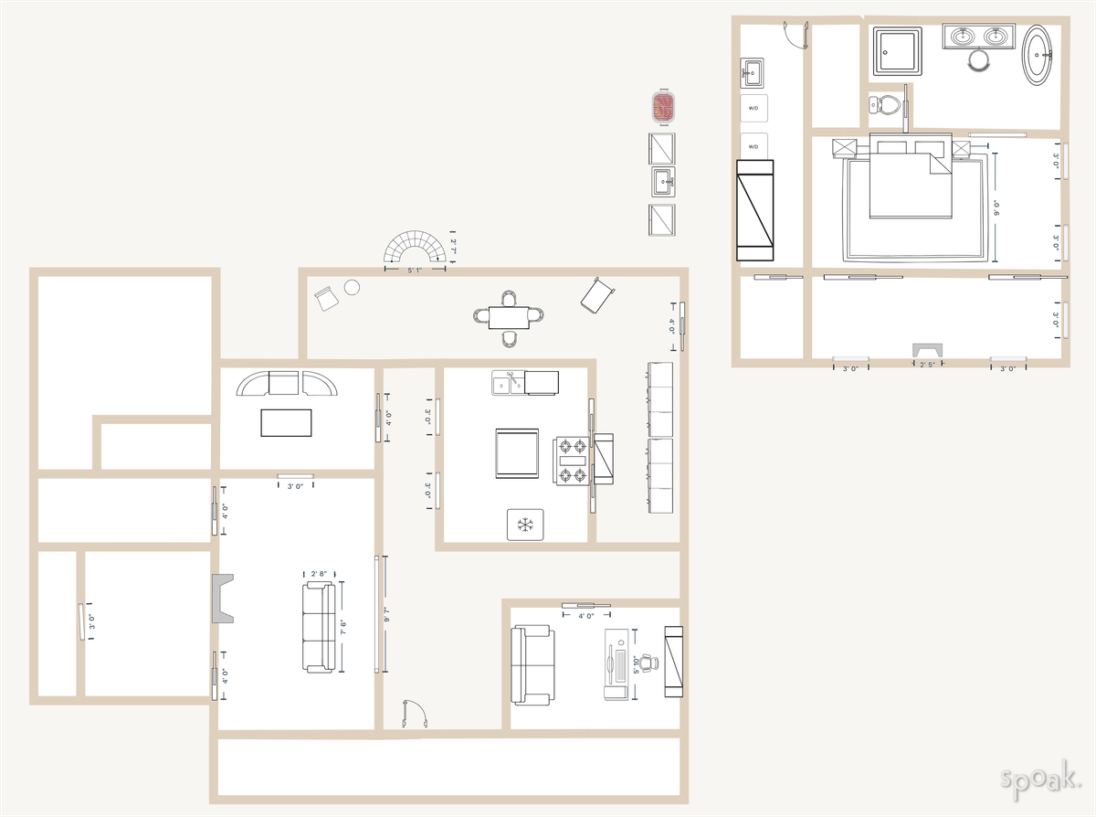 Single Story House Floor Plan designed by sarah spagnola