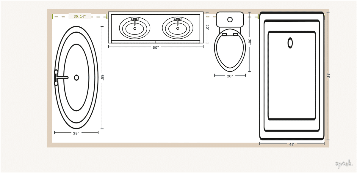 Large Bathroom Plan designed by Antonela Cinturati