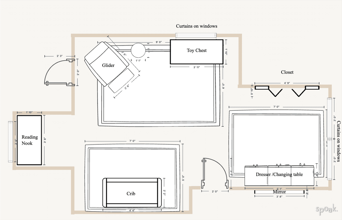 Nursery Floor Plan designed by Kelly Semerene