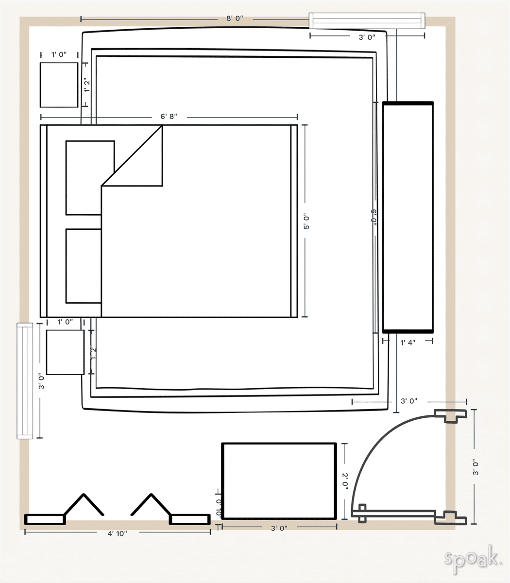 Bedroom Layout designed by Alese Ashuckian