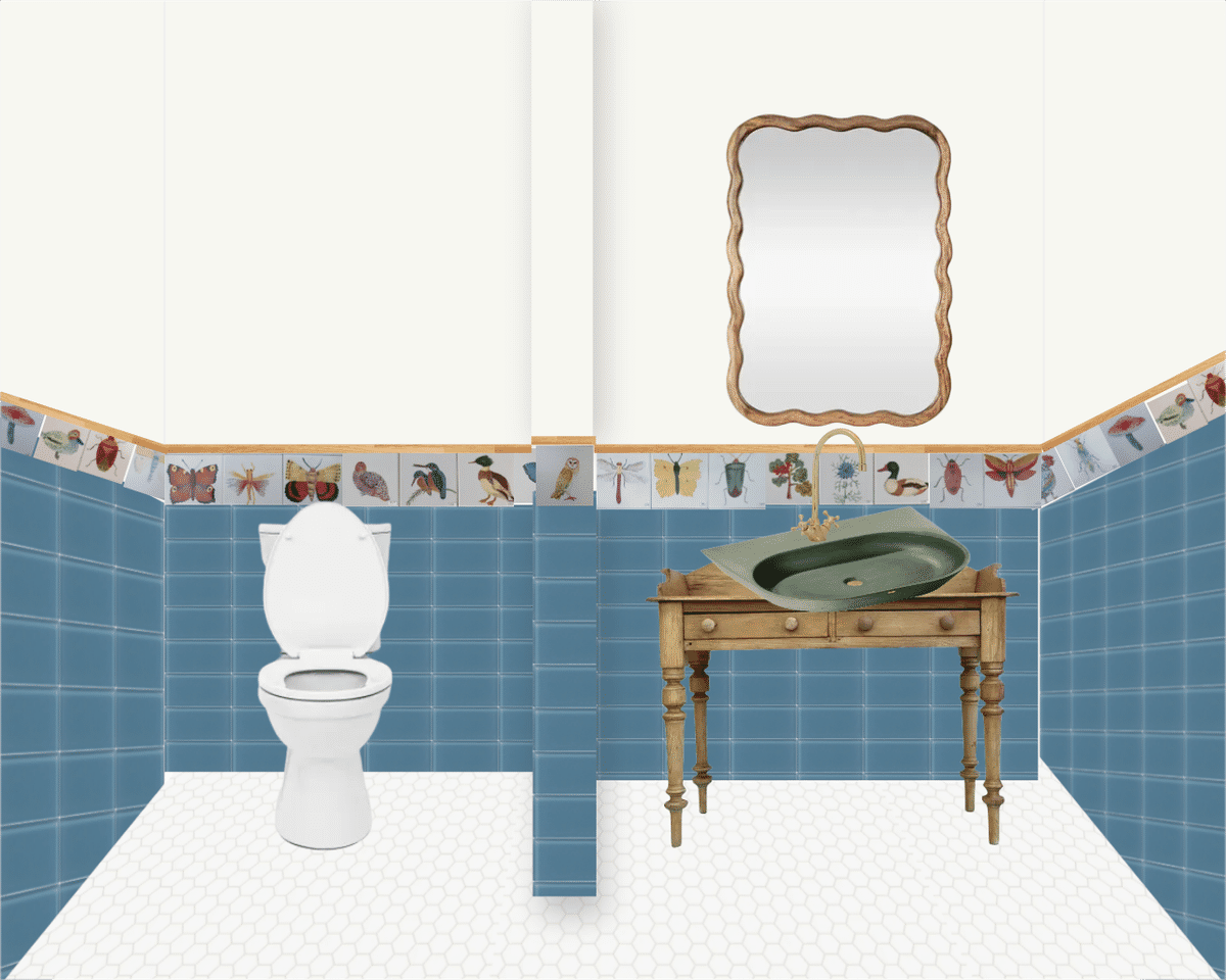 Basement Bathroom: Opt 2 (copy) designed by Hilah Stahl