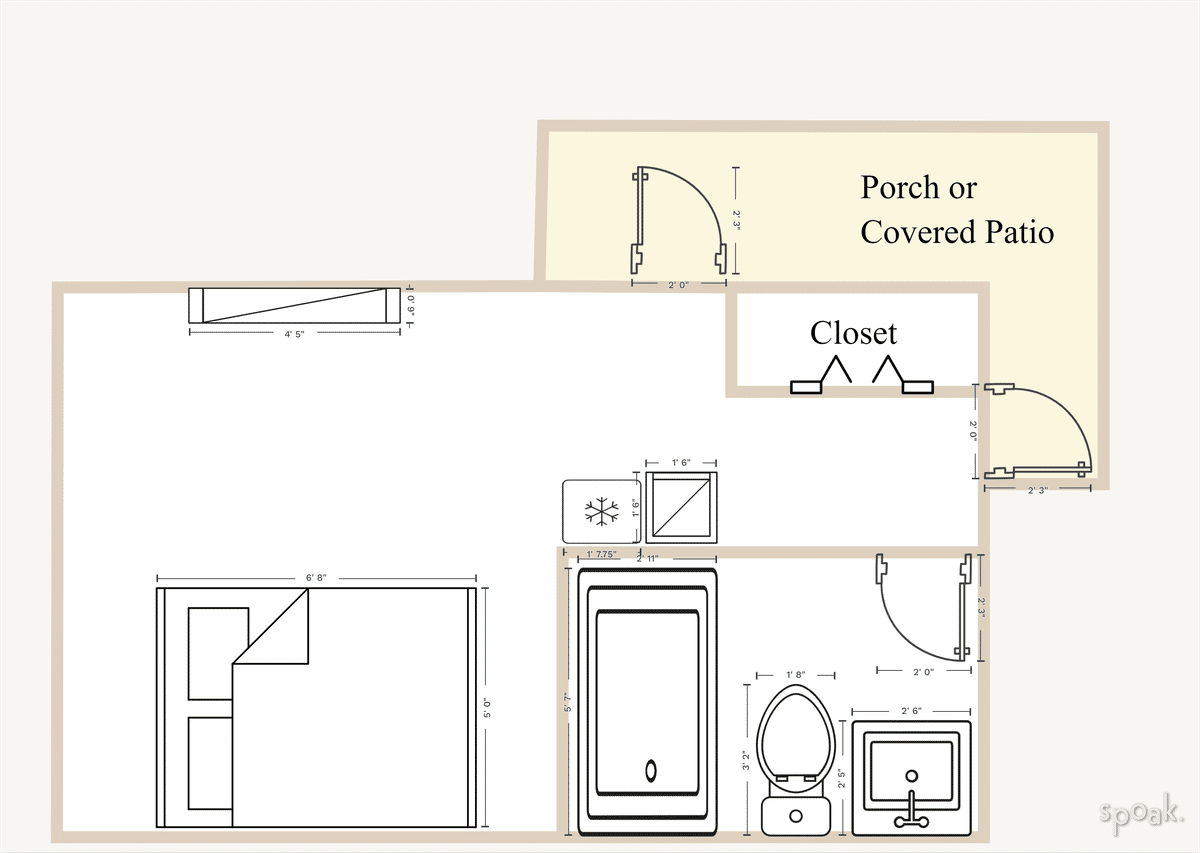 Bedroom + Bathroom Plan designed by sarah spagnola