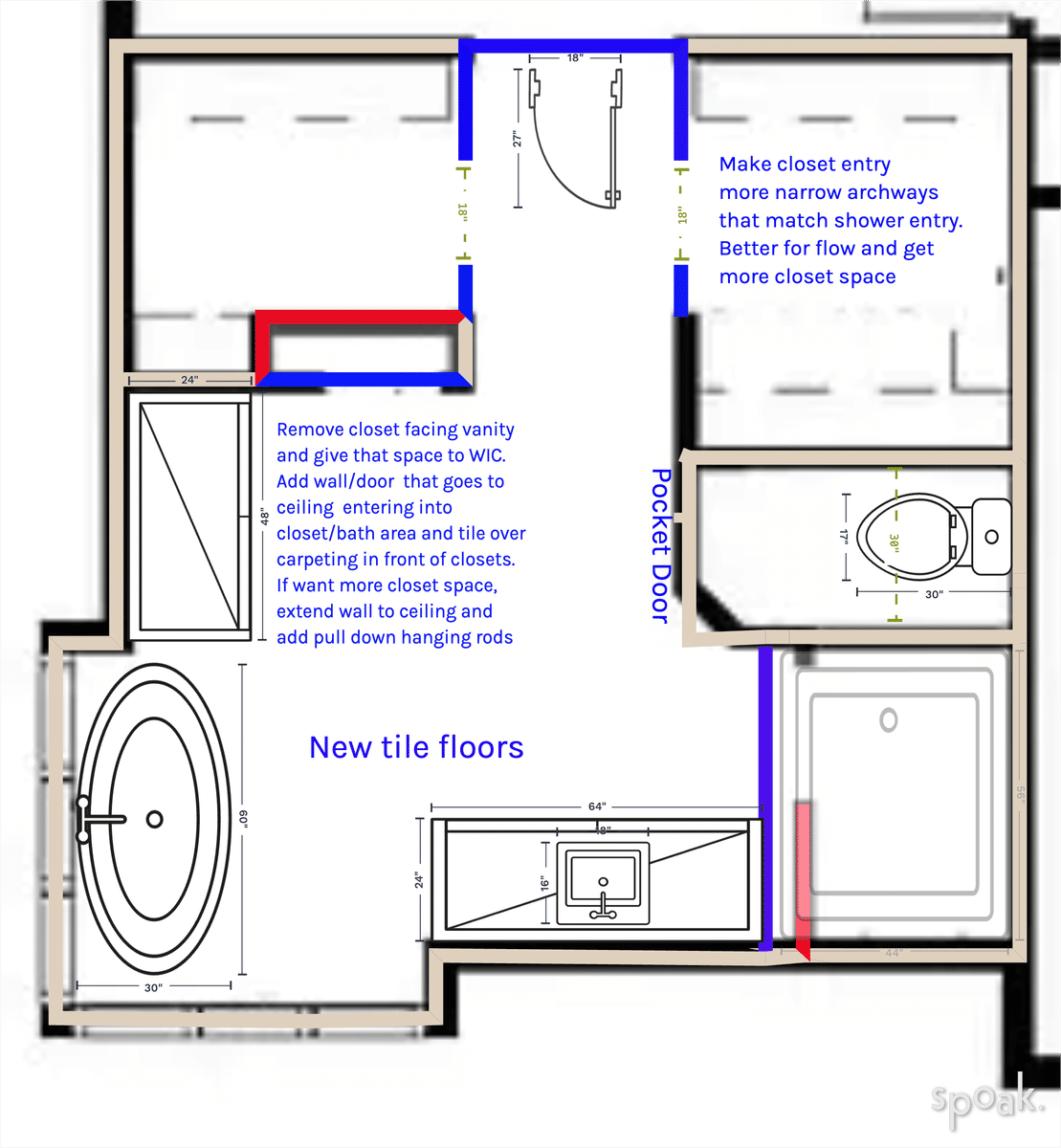 Bathroom Layout designed by Laura Fenstad