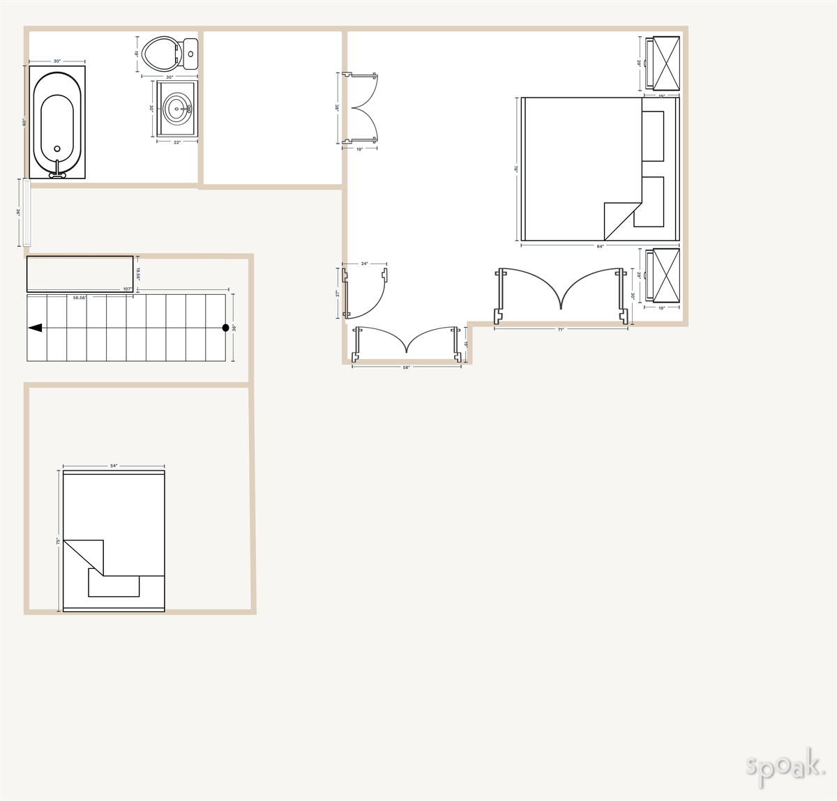 Bathroom Floor Plan designed by Morgan Dowling