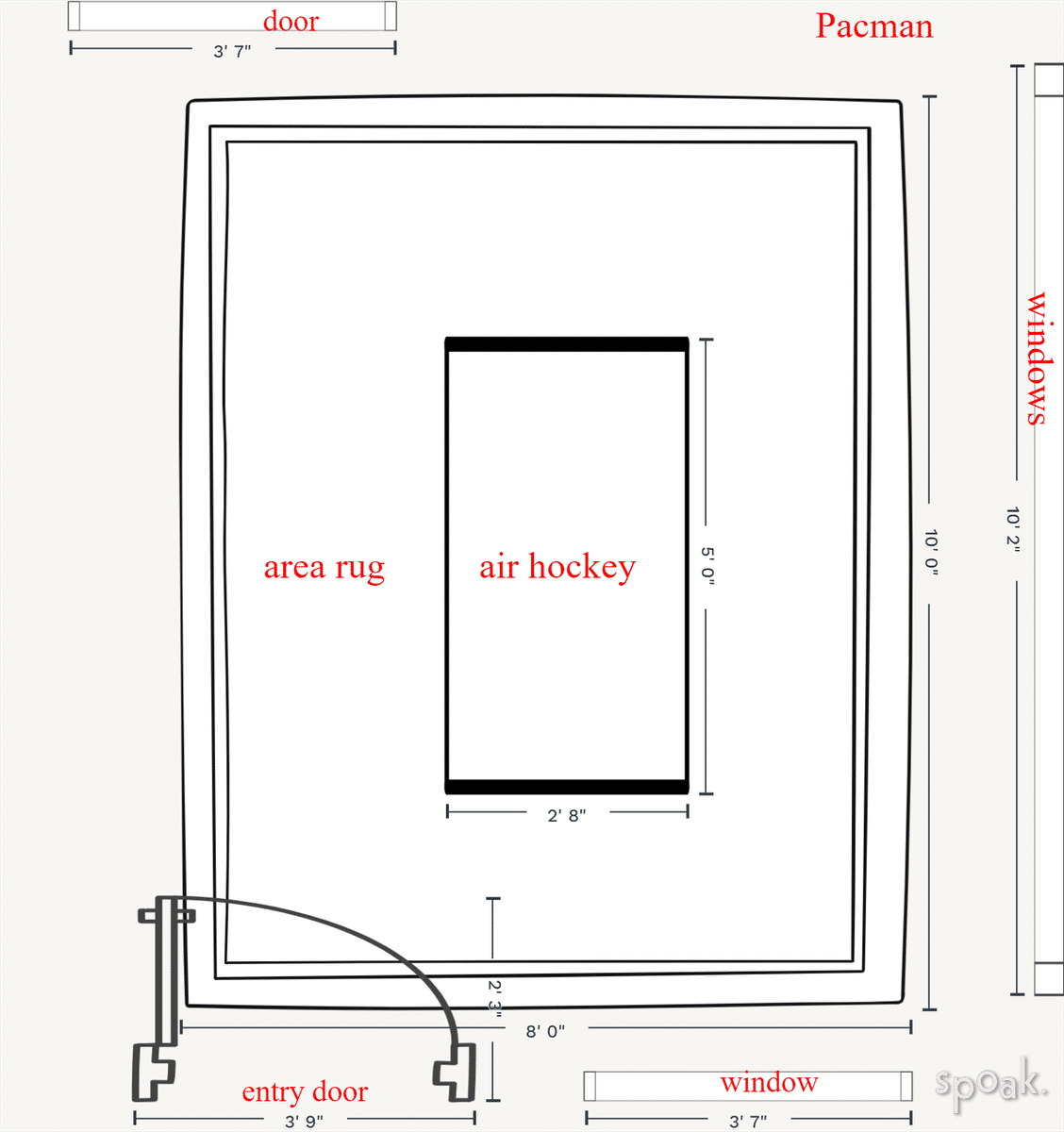 Game Room Floor Plan designed by Hannah Petterson