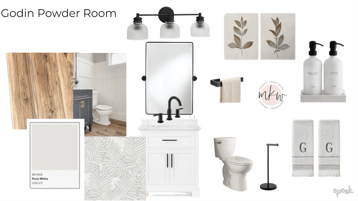 Half Bathroom Mood Board designed by Melissa Wright