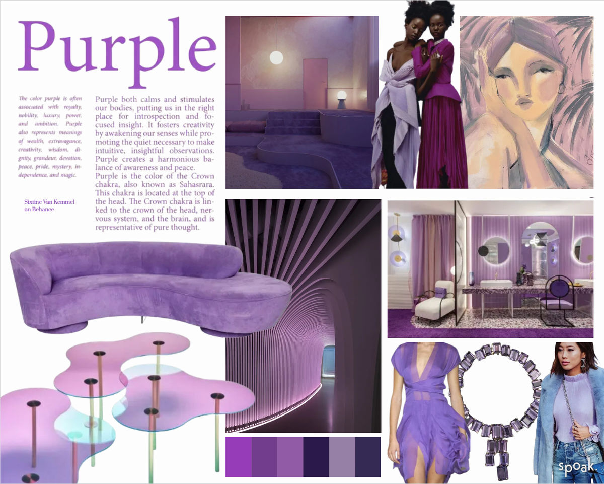 Purple Moodboard designed by Andrea Halpern