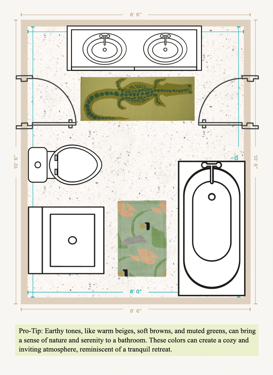 Bathroom Floor Plan designed by Becca Kessel