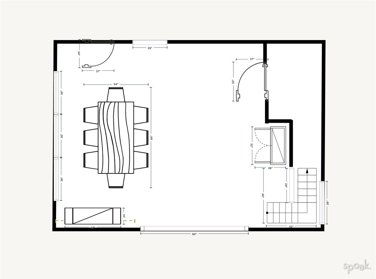 Dining Room Plan designed by Victoria Conners