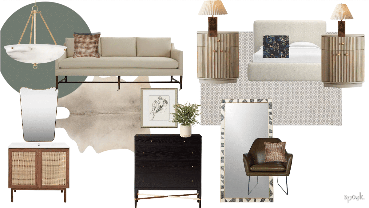 Studio Apartment Mood Board designed by Kristin DeLong