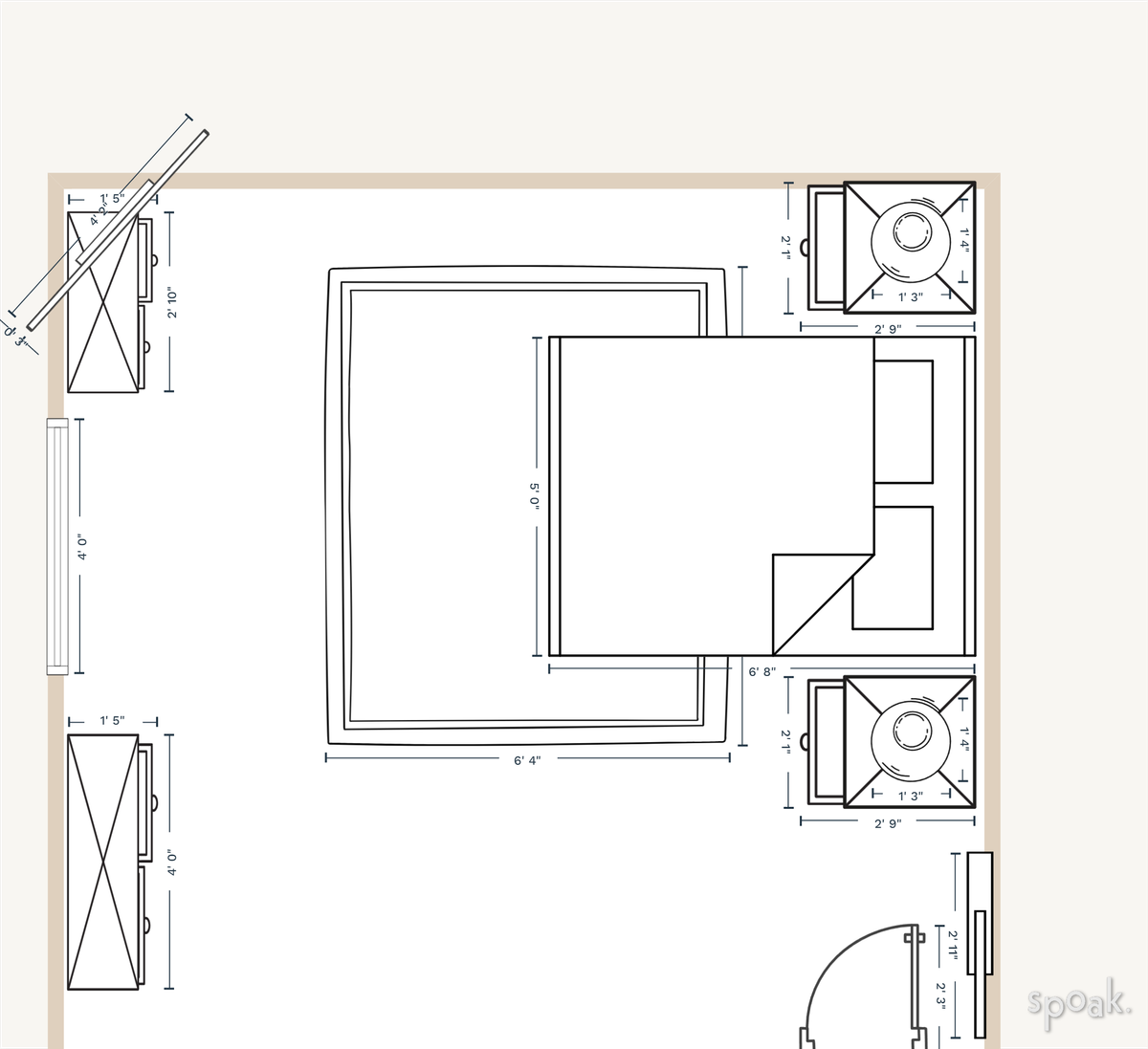 Large Bedroom Layout designed by Emily Autrey