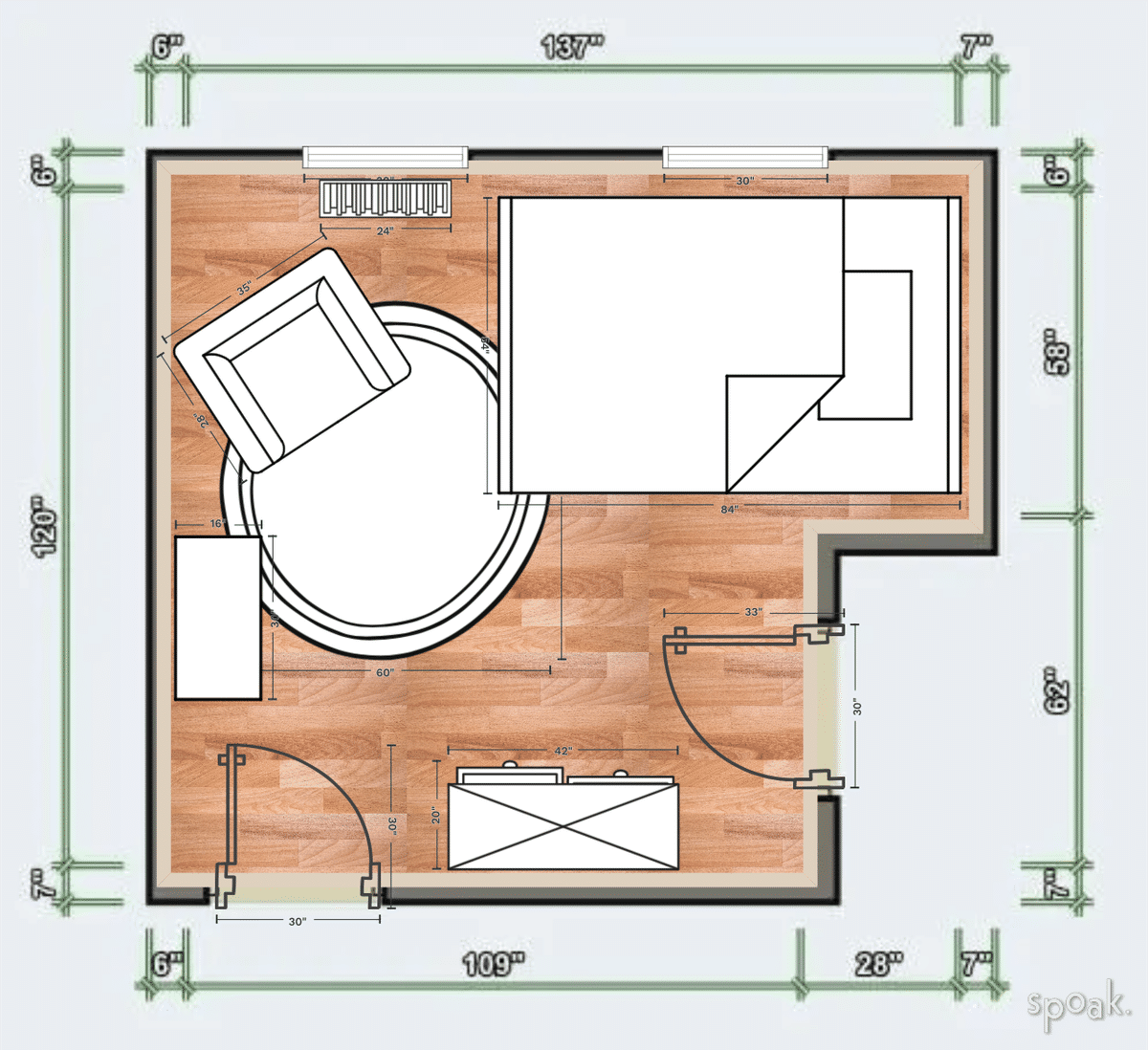 Bedroom Layout designed by Charlie Lo