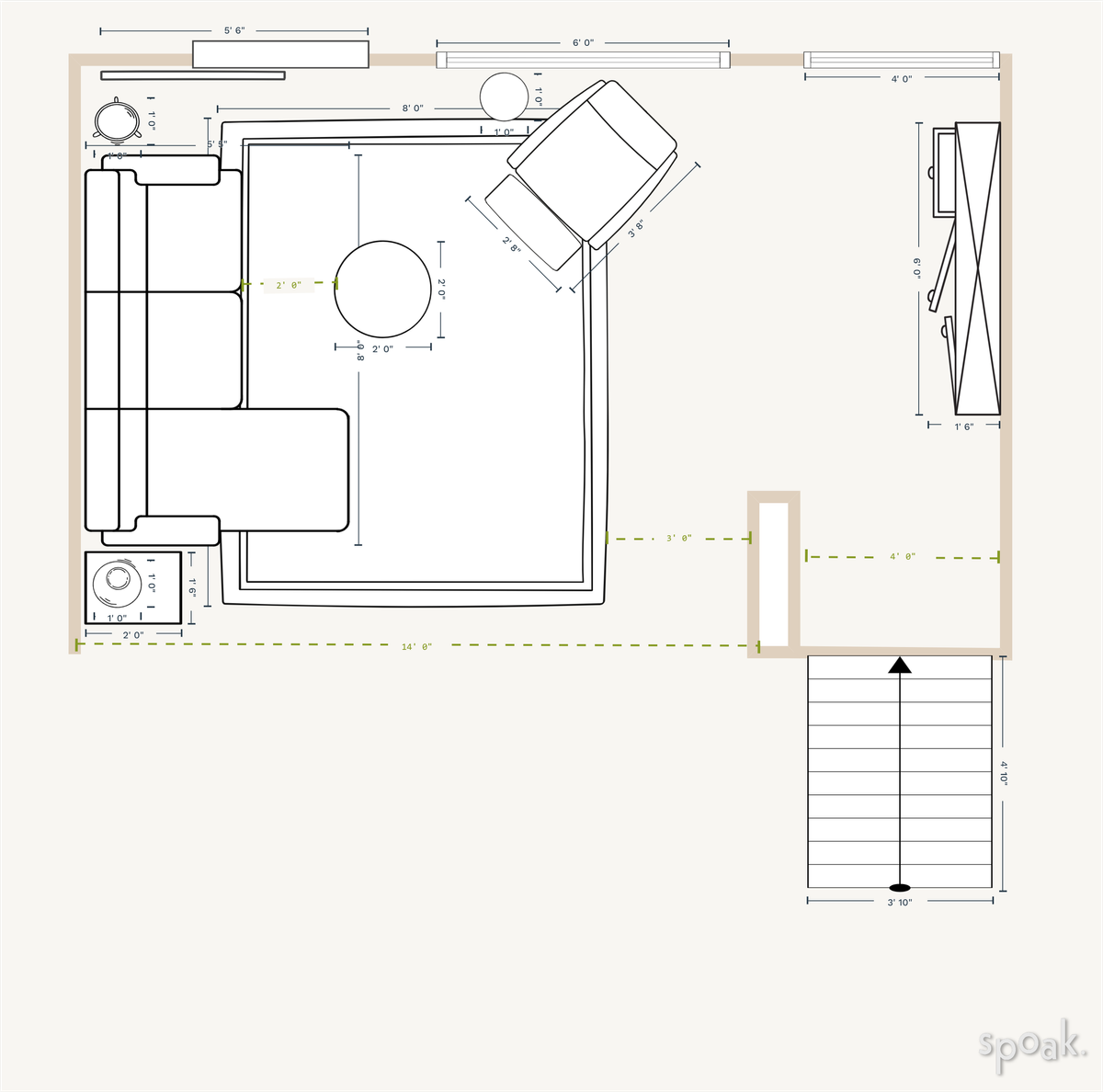 Great Room Layout designed by sarah cerda