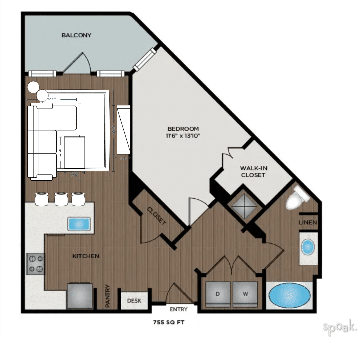 TV Room Layout designed by Kelsey Tammen