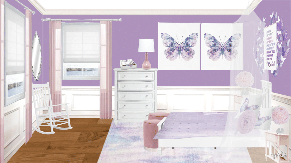 Butterfly Girls Bedroom designed by Jay C. Lynn Interior Designs, LLC