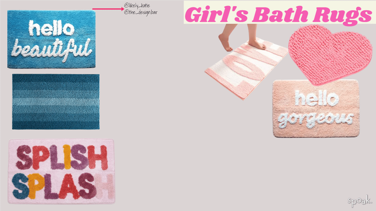 Girl's Bath Rugs designed by Katherine Brensinger